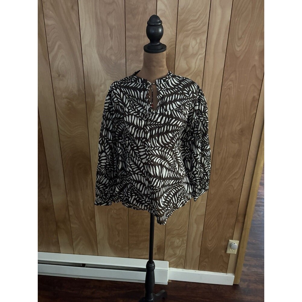 H&M Women’s Oversized Cotton Blouse Dark‎ Brown Size Medium